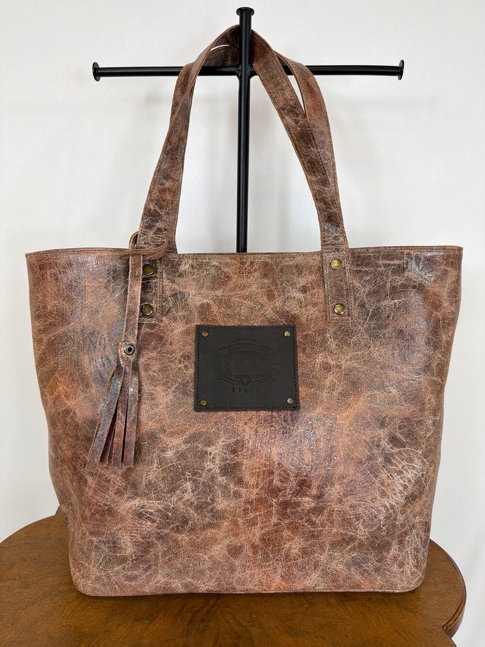 NWT Corral Boots Brown Distressed Cowhide Leather Fringe Handbag